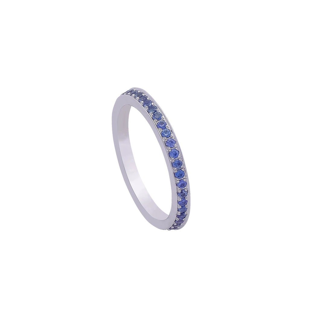 Blue Sapphire Eternity Ring - Vertex Collection by Rachel Yeung Ame Gallery