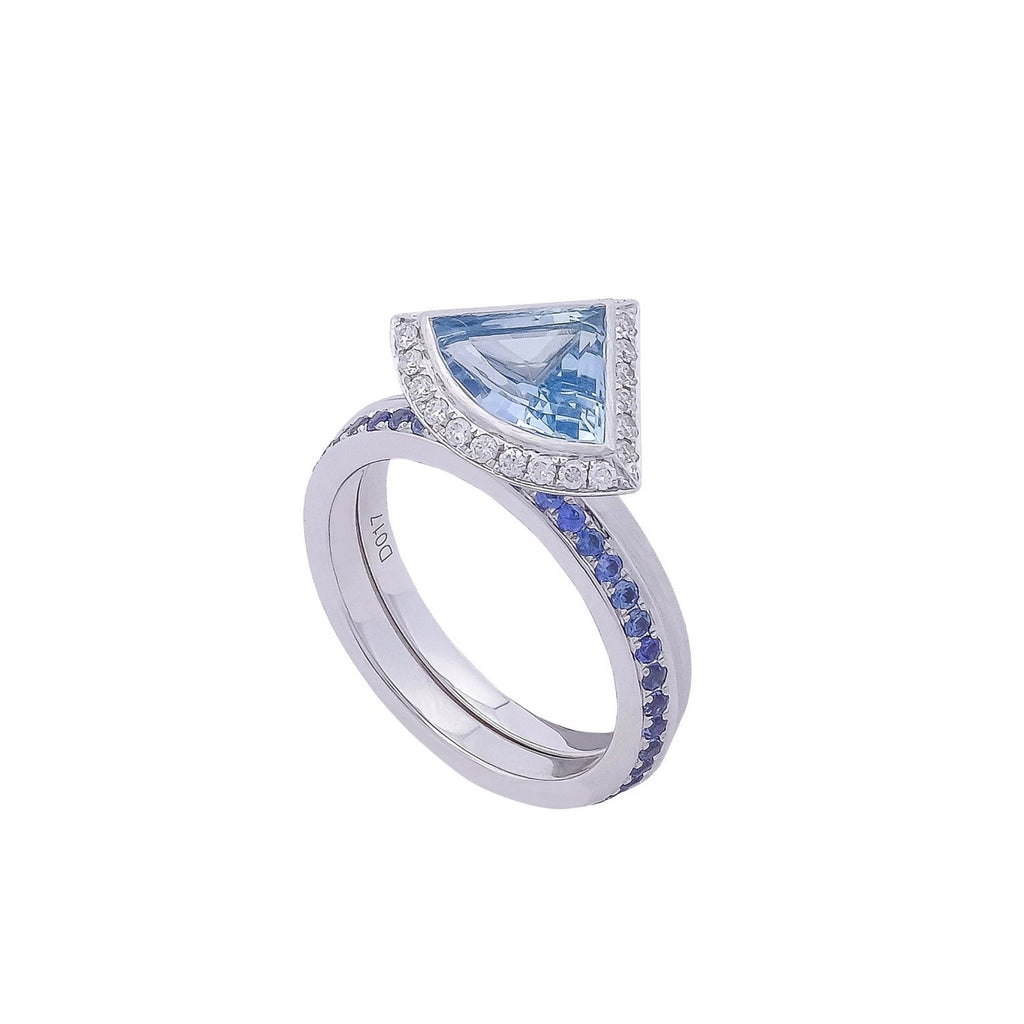 Aquamarine Ring - Vertex Collection by Rachel Yeung Ame Gallery