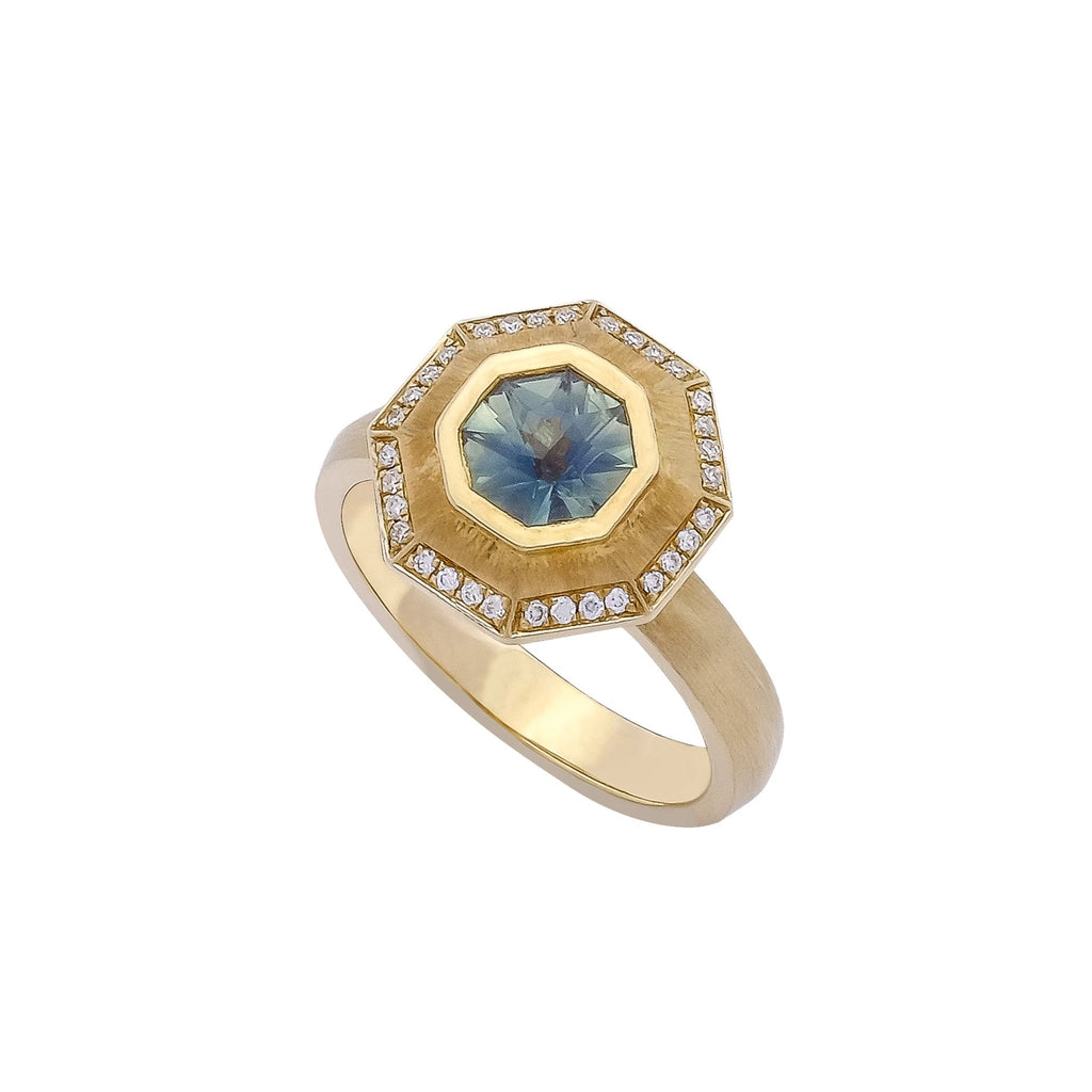 Australian Parti Sapphire Ring - Vertex Collection by Rachel Yeung Ame Gallery