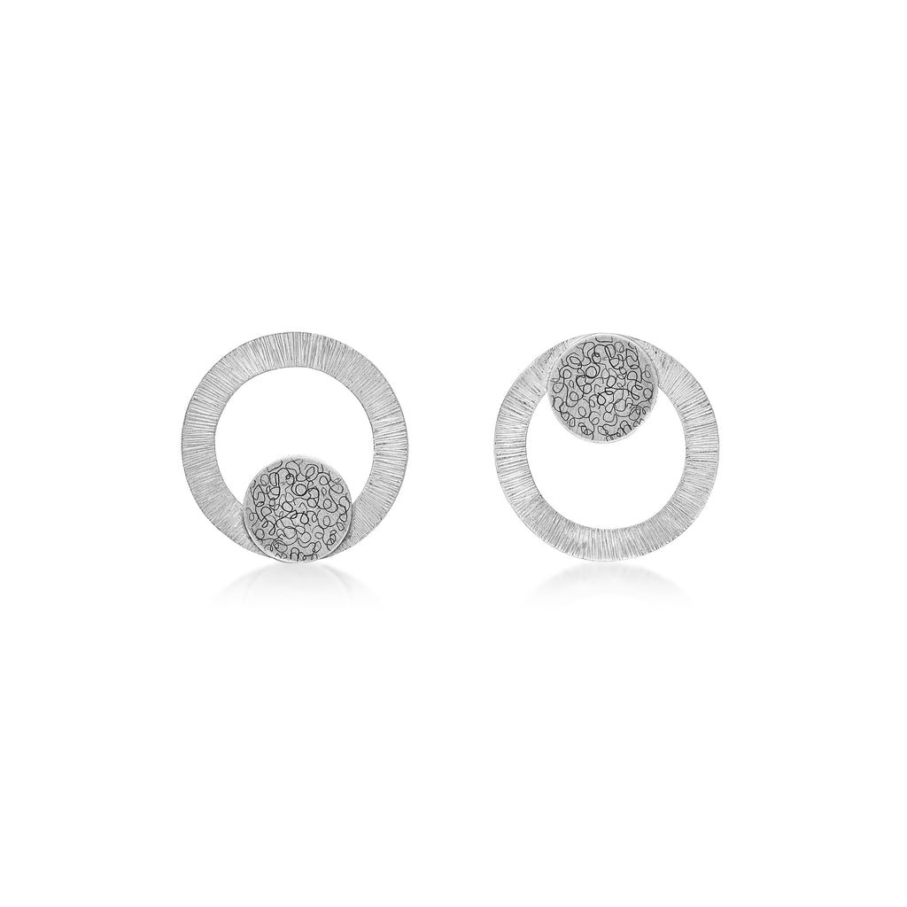 Natalie Wong- Circular Stud Earrings with Hand Engraving